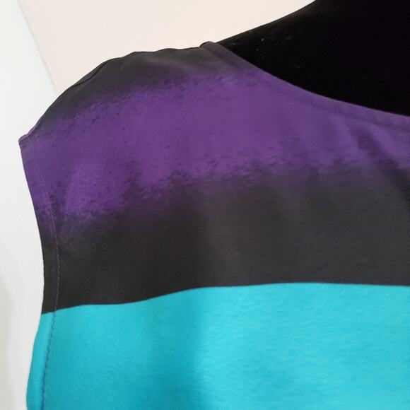 Ann Taylor Loft Color Block Sleeveless Cinched Waist Dress MP - Picture 7 of 10